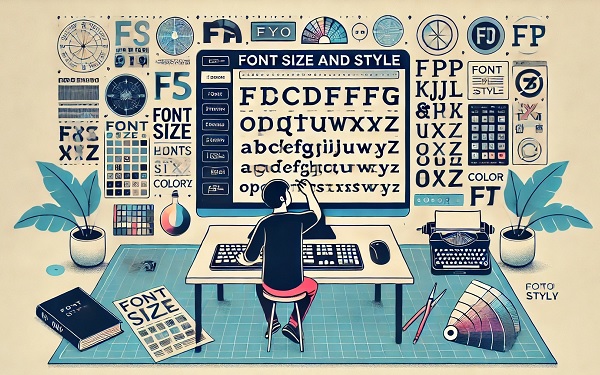 フォントサイズ・スタイル。文章を、より効果的に見せる方法の1つに、フォントサイズ（文字サイズ）を大きくする、太くするという方法があります。