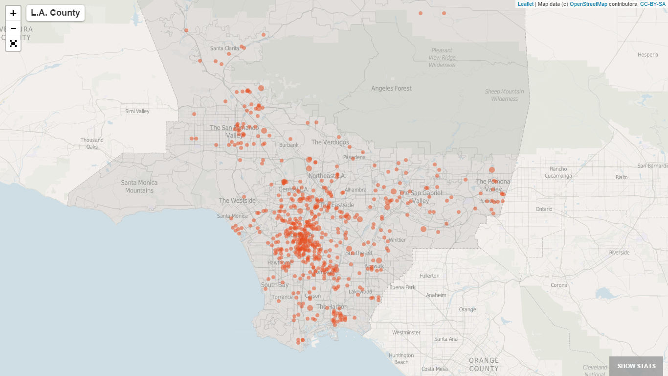 LA homicide map